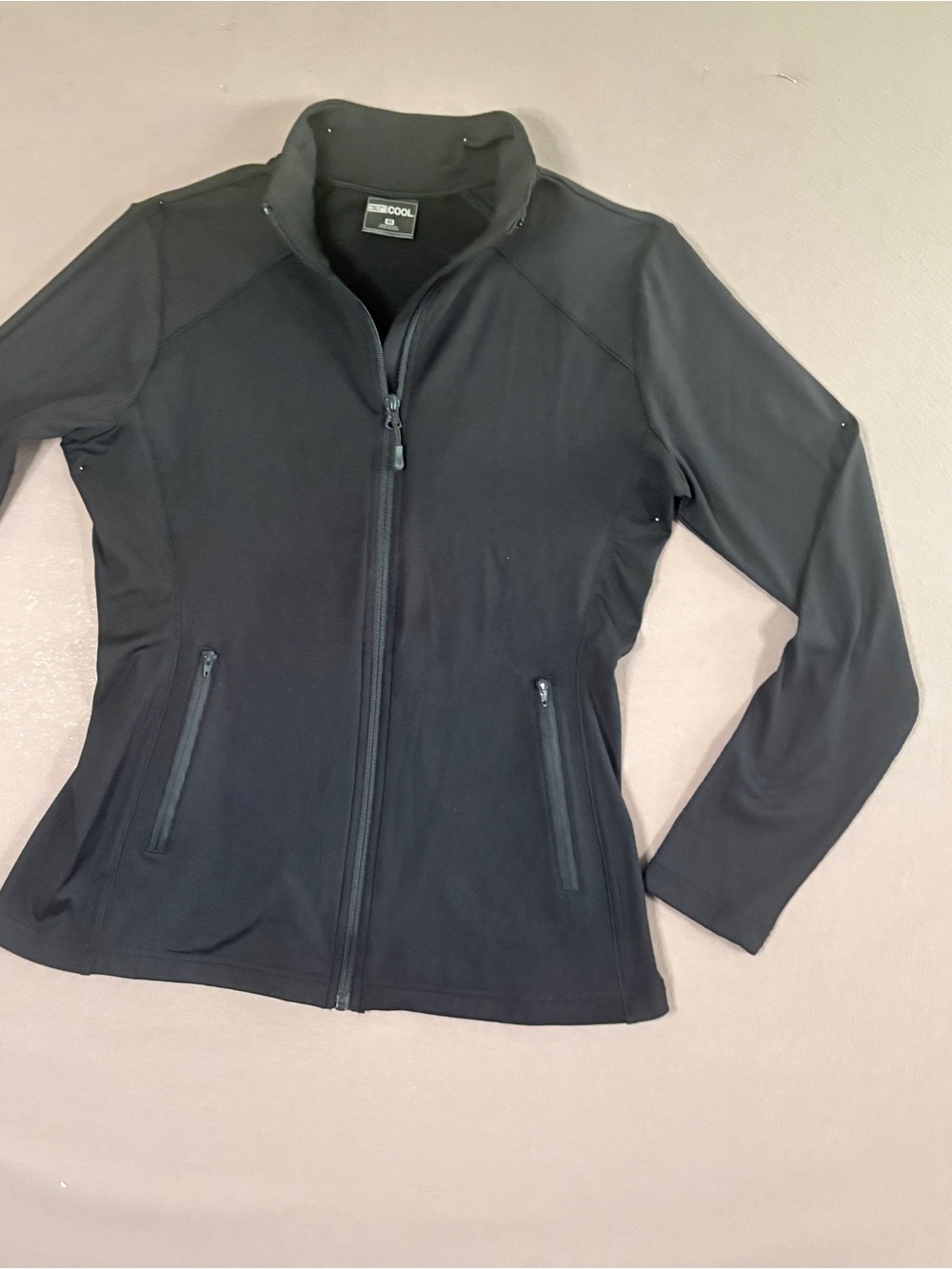 32 Degrees Cool Women’s M Black Mock Neck Full Zip Stretch Active Jacket